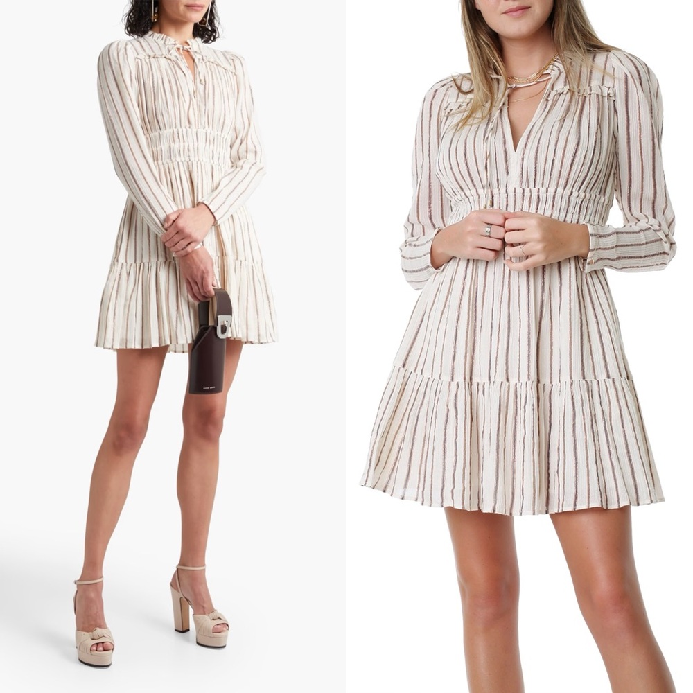 Ulla Johnson Rosalind Metallic Striped Cotton And Lurex-blend
